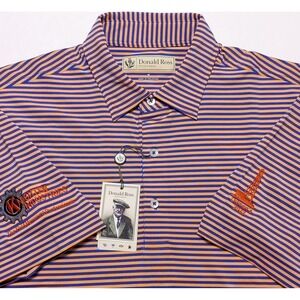 DONALD ROSS Performance Polo Shirt Odessa CC Oilmen's Orange Blue Medium M ~ New